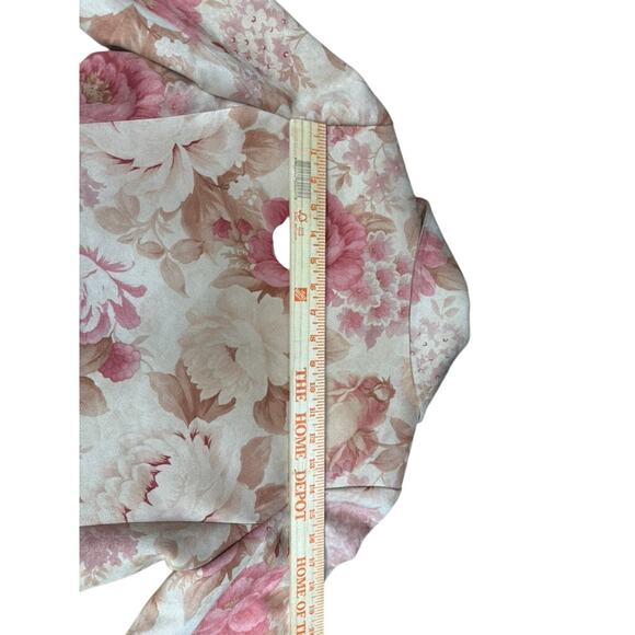 "MARIO BALTHAZAR" STUNNING Y2K Peonies Faux Suede Dress Coat SZ 2 RARE! PLZ READ - Picture 15 of 16